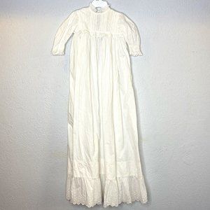 Vintage Baby dress/gown/christening in white eyelet and cotton.